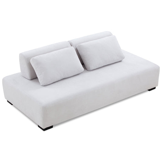Lyromix 85'' Upholstered Sofa with Multi-Directional Modular Pillow, Loveseat for Living Room, Modern Couch for Bedroom