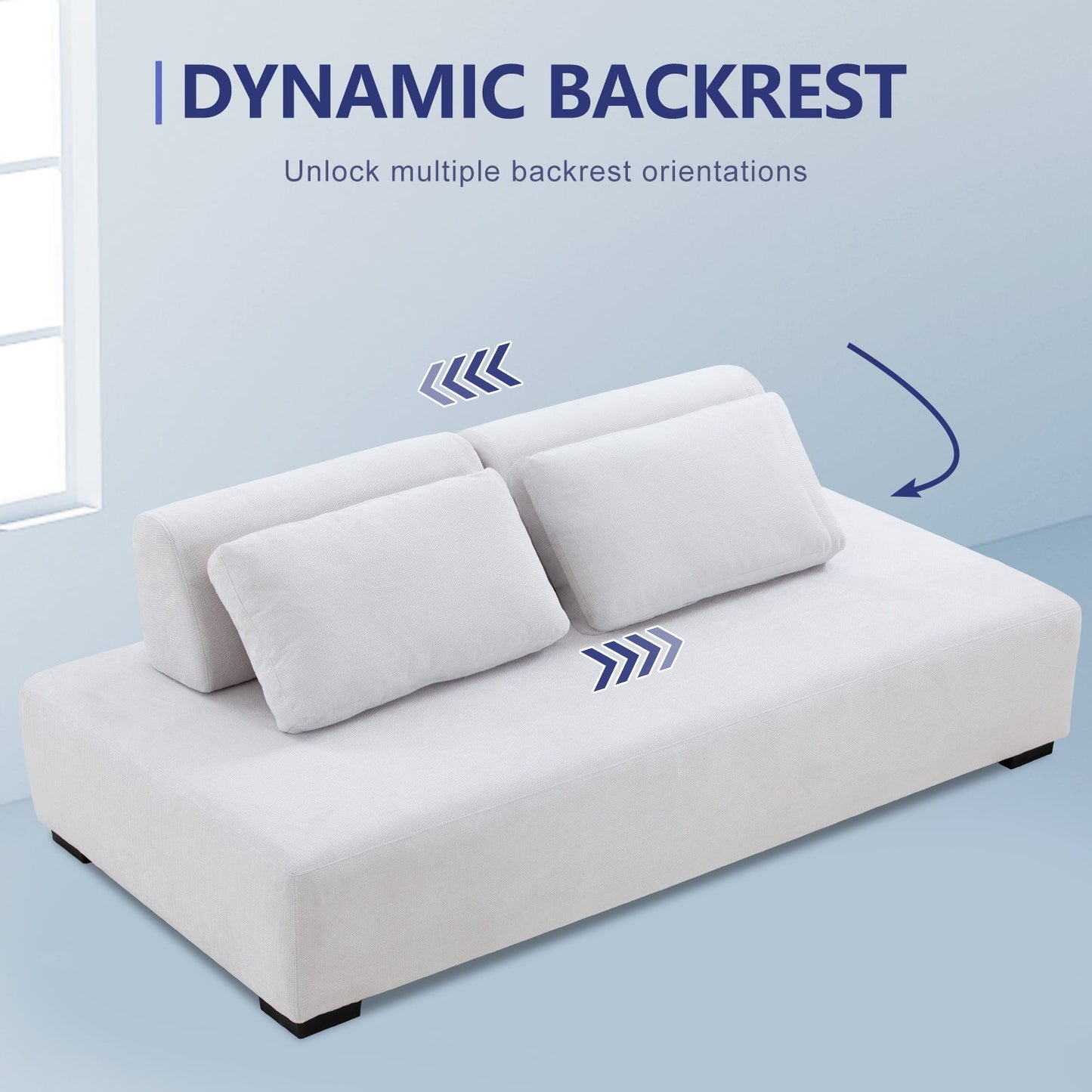 Lyromix 85'' Upholstered Sofa with Multi-Directional Modular Pillow, Loveseat for Living Room, Modern Couch for Bedroom