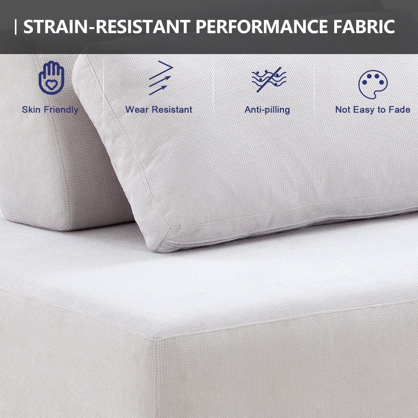 Lyromix 85'' Upholstered Sofa with Multi-Directional Modular Pillow, Loveseat for Living Room, Modern Couch for Bedroom