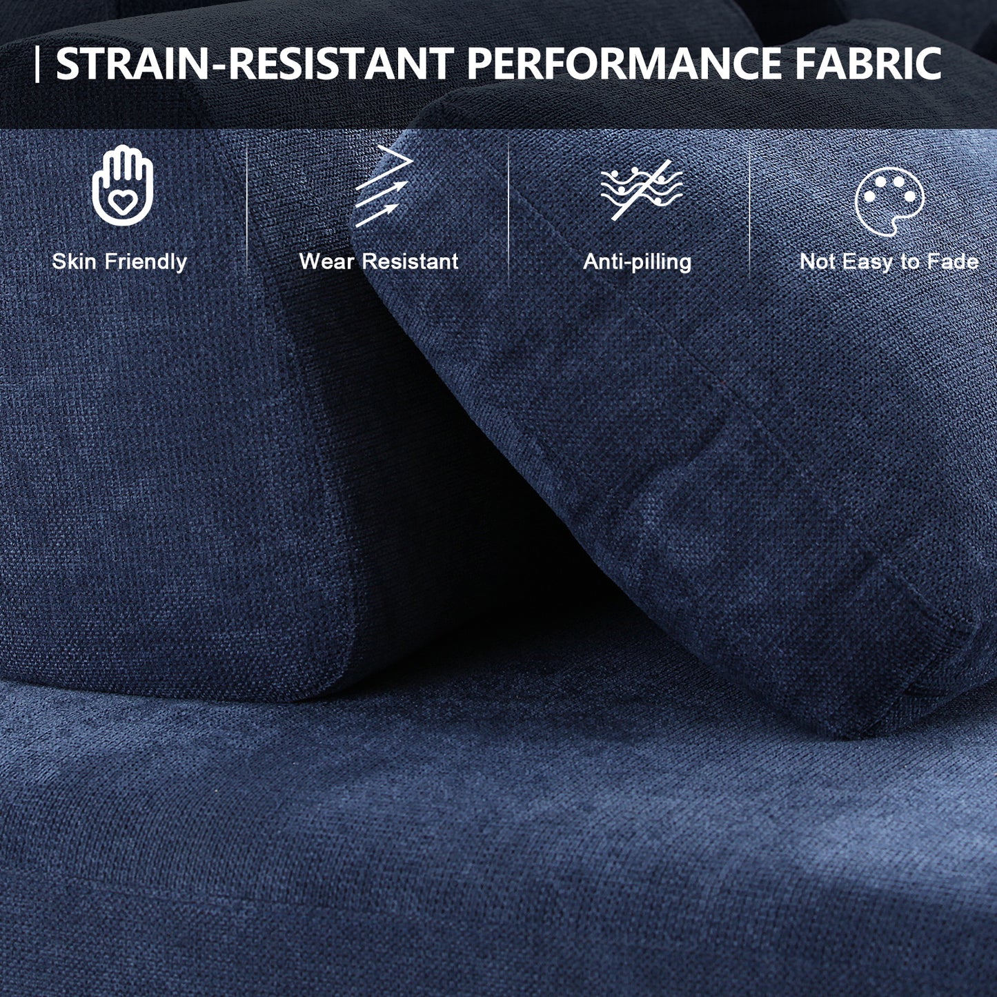 Lyromix 85'' Upholstered Sofa with Multi-Directional Modular Pillow, Loveseat for Living Room, Modern Couch for Bedroom