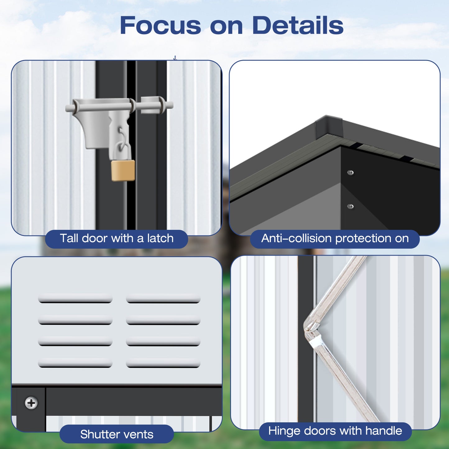 Lyromix Metal Outdoor Storage Shed with Door & Lock, Waterproof Garden Storage Tool Shed with Base Frame for Backyard Patio