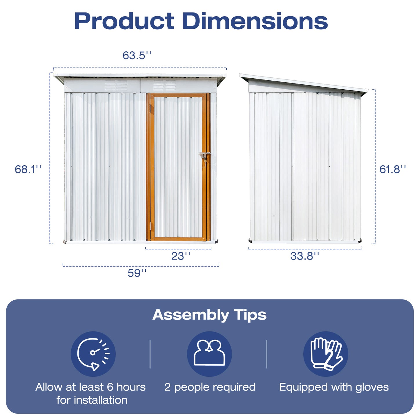 Lyromix Metal Outdoor Storage Shed with Door & Lock, Waterproof Garden Storage Tool Shed with Base Frame for Backyard Patio