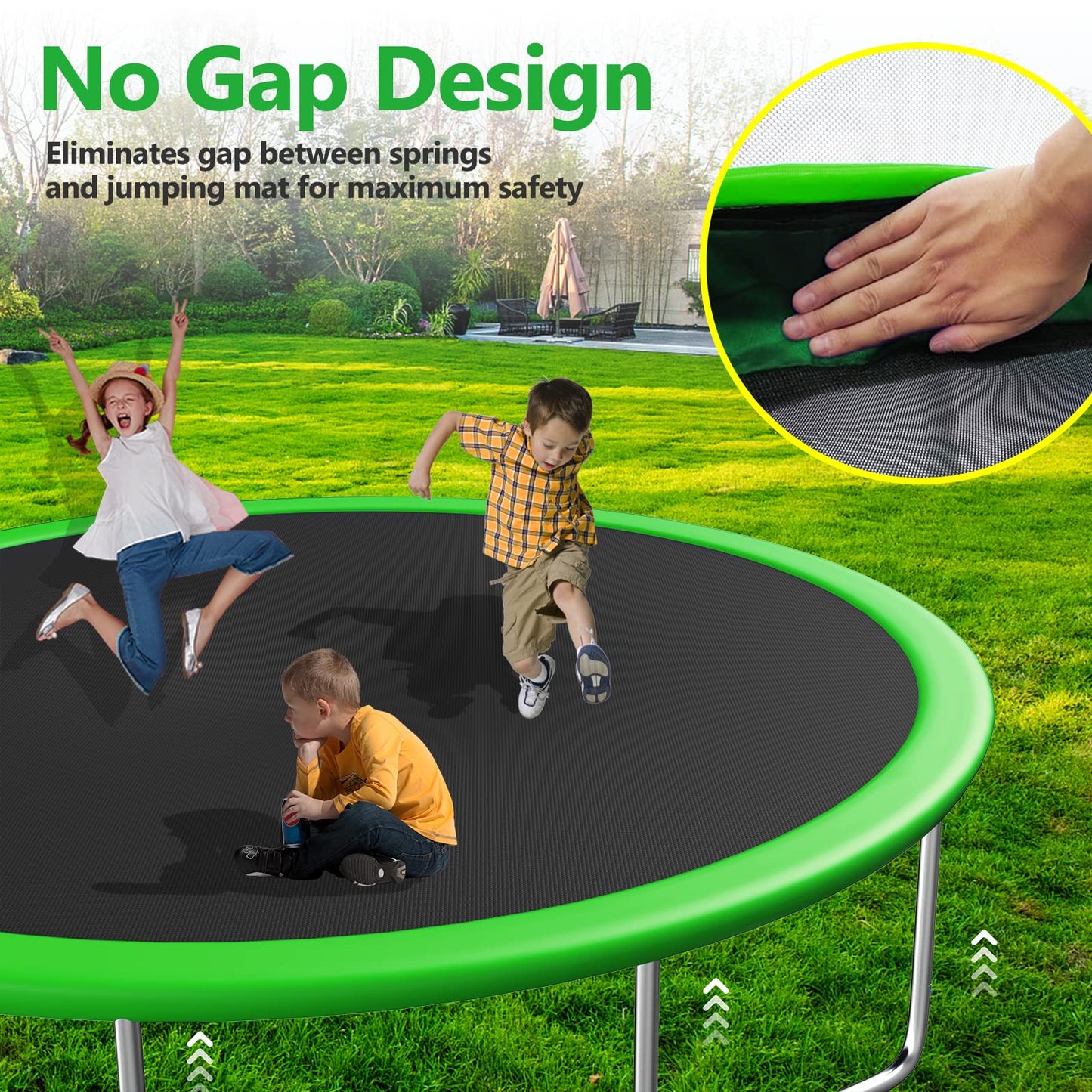 16FT Outdoor Backyard Jumping Trampoline with Basketball Hoop and Ladder