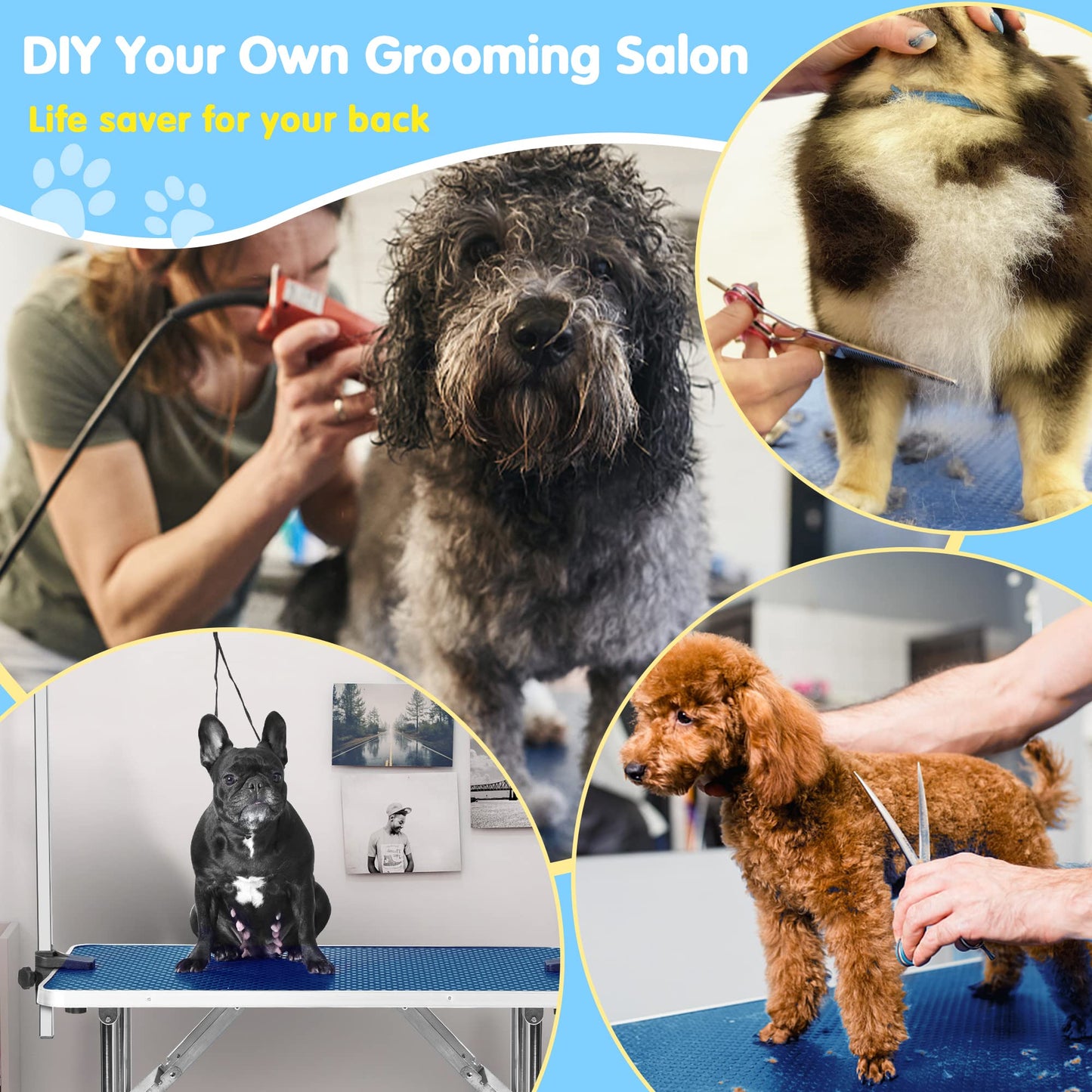 46'' Adjustable Pet Grooming Table Foldable Dog Grooming Station