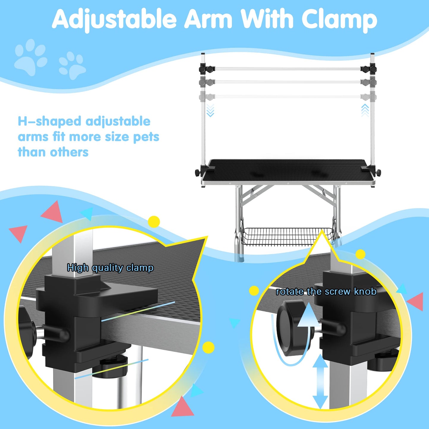 46'' Adjustable Pet Grooming Table Foldable Dog Grooming Station