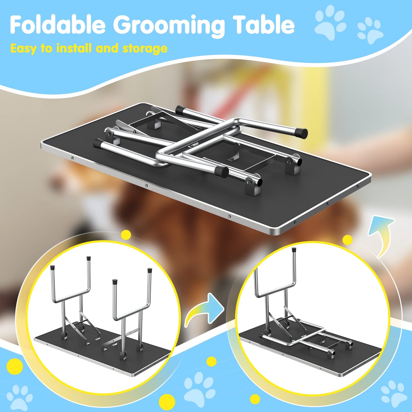 46'' Adjustable Pet Grooming Table Foldable Dog Grooming Station