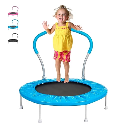 Lyromix 36-Inch Kids Trampoline with Handle - Indoor Mini Tranpoline for Toddlers, Small Fitness Rebounder for Indoor and Outdoor Use