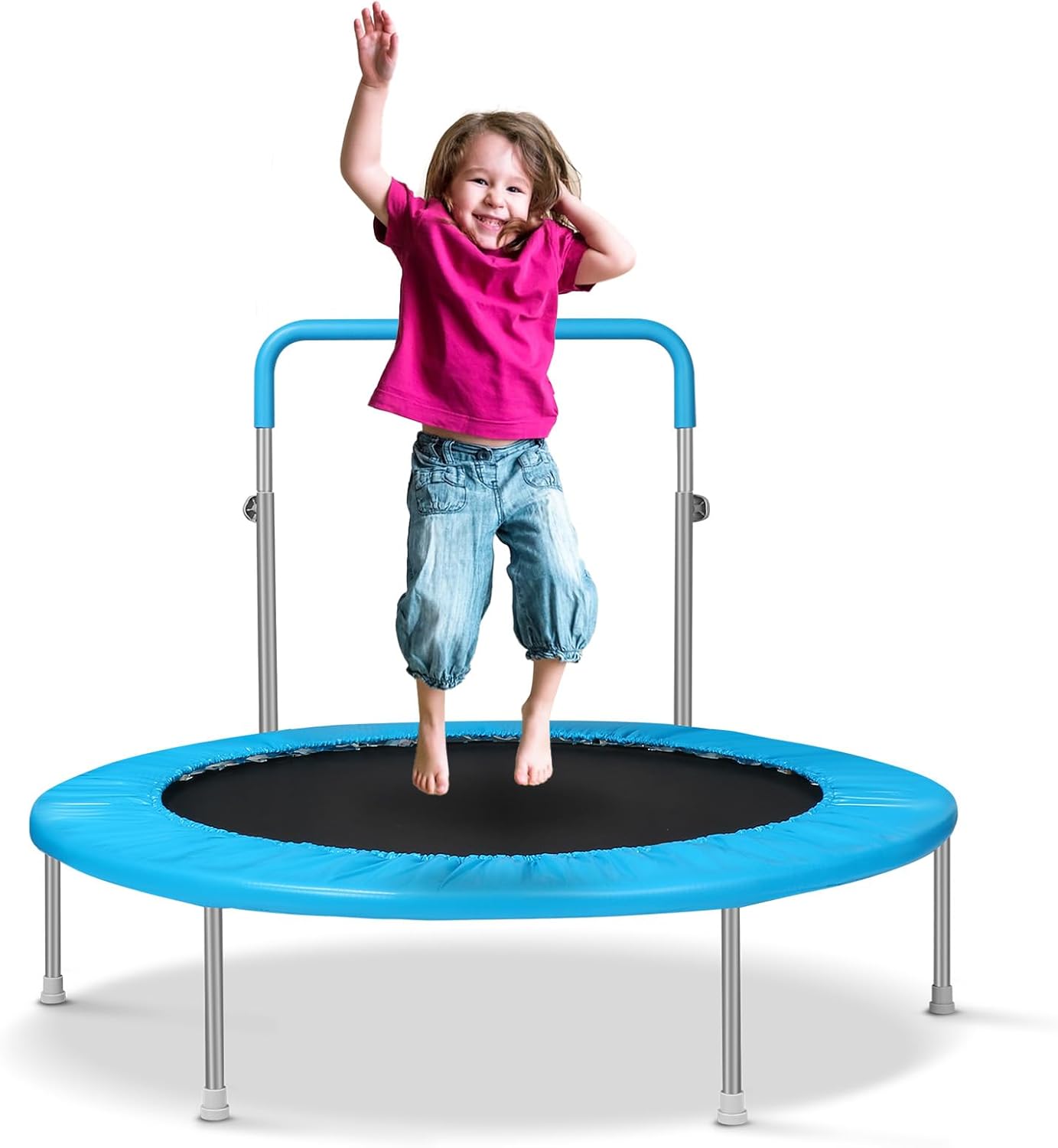 Lyromix Mini Trampoline for Kids, Indoor Toddler Trampoline with Handle, Child Small Rebounder Trampoline for Indoor and Outdoor Use
