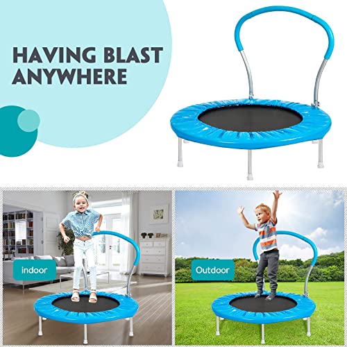 Lyromix 36-Inch Kids Trampoline with Handle - Indoor Mini Tranpoline for Toddlers, Small Fitness Rebounder for Indoor and Outdoor Use