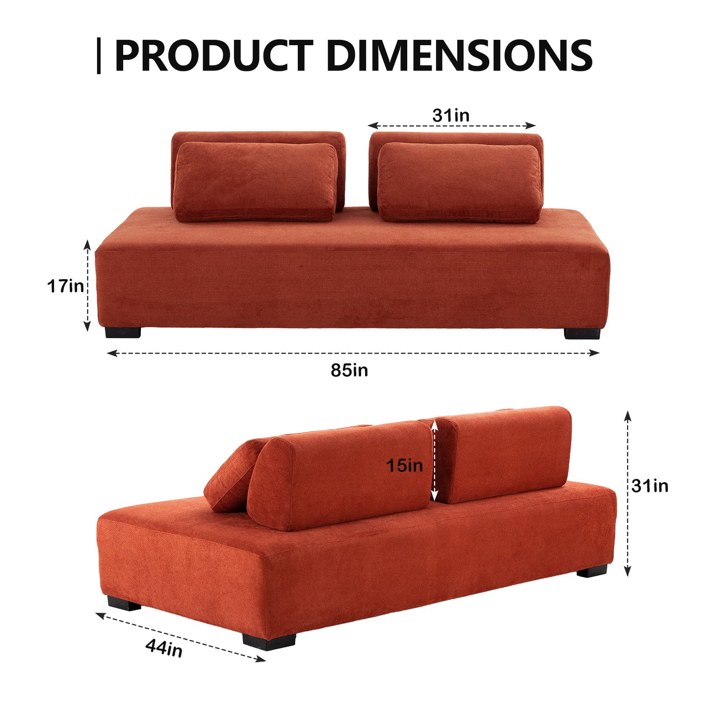 Lyromix 85'' Upholstered Sofa with Multi-Directional Modular Pillow, Loveseat for Living Room, Modern Couch for Bedroom